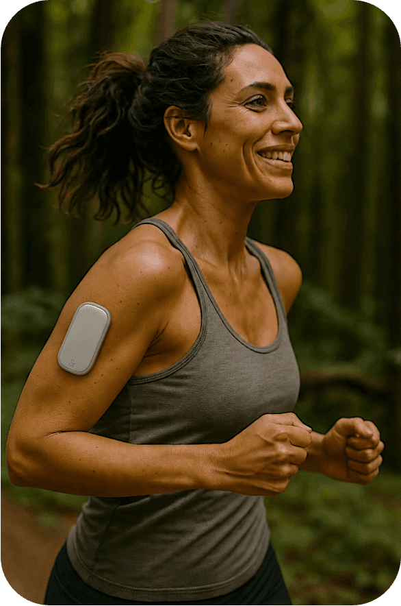 Patient using SanoOne while running